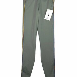 Nike Dri-Fit Leggings Gray Rainbow Stripe Yoga Full Leggings XS New NWOT